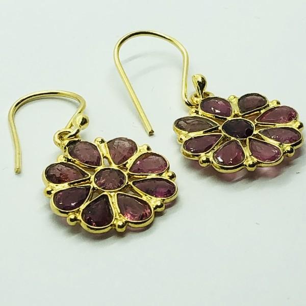 Gold Plated Silver Tourmaline Earrings