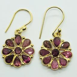 Gold Plated Silver Tourmaline Earrings