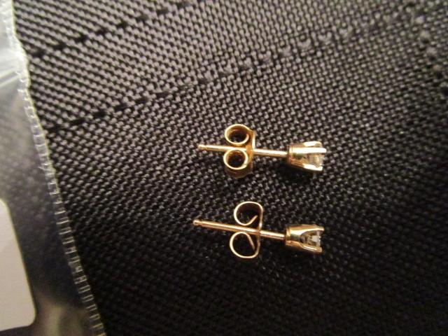 Pair - 14k Italy Stamped Diamond Pin-Back Earrings