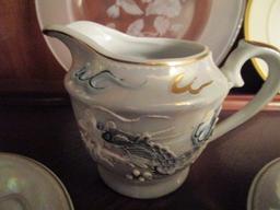 Vintage Bisque Porcelain Dragonware Demitasse Tea Set