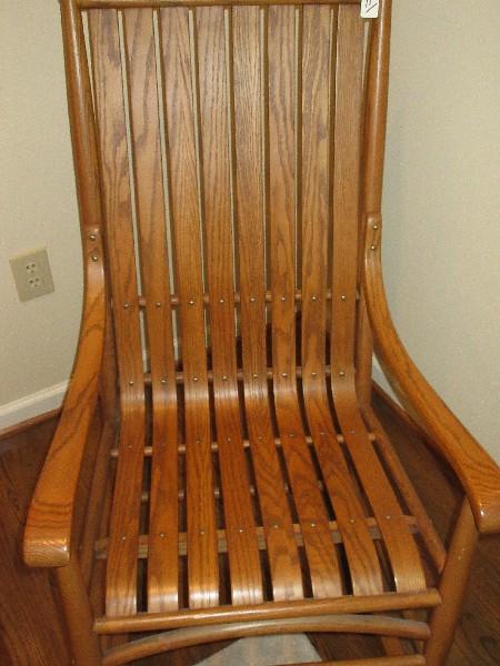 Oak Slat Rocker w/ Arm Rest