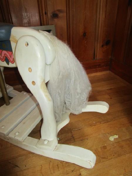 Vintage White Wooden Rocking Horse Carousel Design