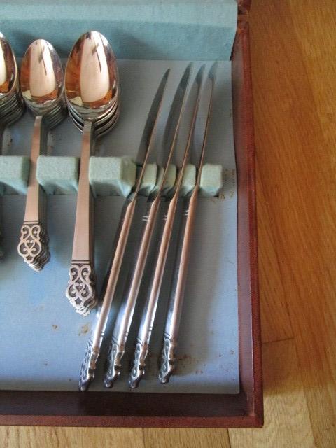 Rogers Stainless Lot - Knives, Forks, Spoons, Meat Fork, Serving Spoon, Etc.