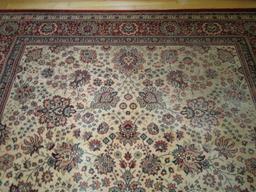 Red Ornate Motif Floral Pattern Floor Rug