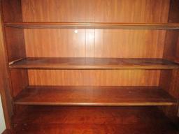 Broyhill Wooden China Cabinet Open Front 3-Tier Shelving, 2 Drawers w/ 2 Hutch Doors