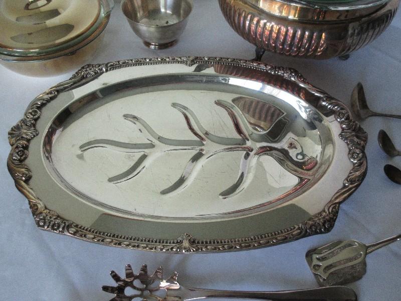 Lot - Silverplate Sheridan Silver Co. Footed Covered Casserole Server