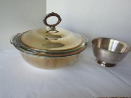 Lot - Silverplate Sheridan Silver Co. Footed Covered Casserole Server