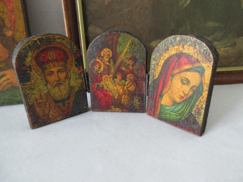 Religious Lot - 2 Triptych Titled "The Little Madonna" Renaissance Florentine Design