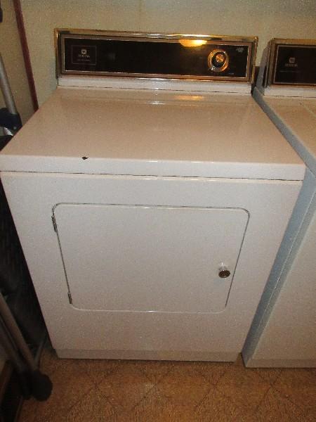 White Maytag Auto-Dry Control Electric Front Load Dryer