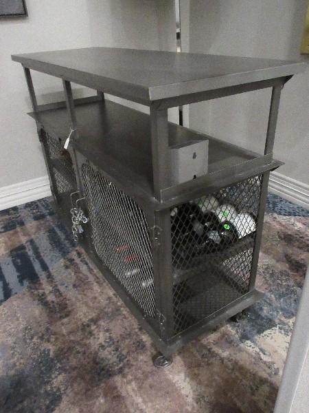 World Market Bexley Collection Industrial Design Metal Libation Bar Cart