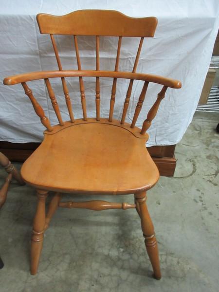 Set - 4 Maple Comback Windsor Chairs Ring Turned Legs