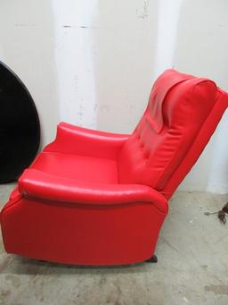 Retro Platform Rocker/Recliner w/ Tufted Button Back