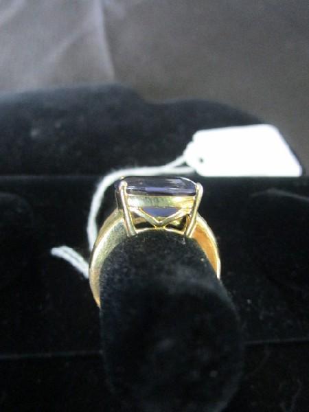Sapphire/Tanzanite 925 Gold Over Silver Ring