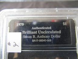Authenticated Brilliant Uncirculated Susan B. Anthony Dollar