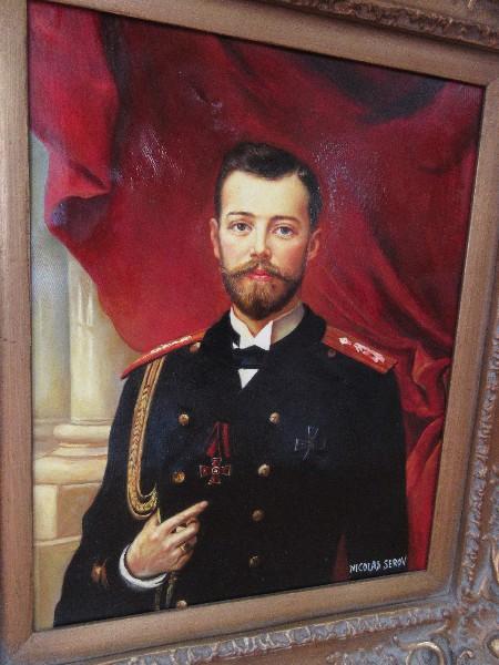 Portrait of Tsar Nicolas II Russia Original Oil on Canvas Artist Signed Nicolas Servo