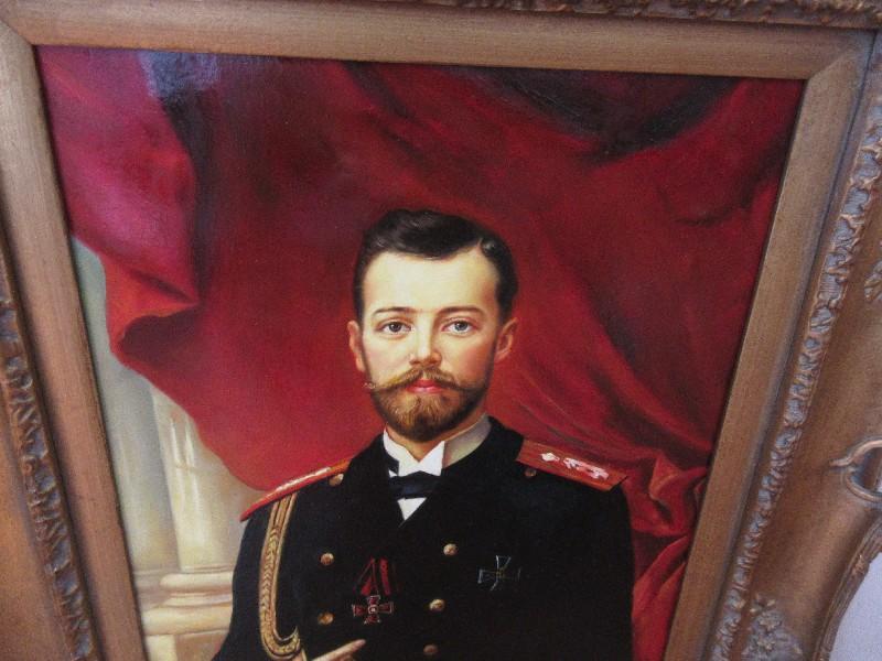 Portrait of Tsar Nicolas II Russia Original Oil on Canvas Artist Signed Nicolas Servo