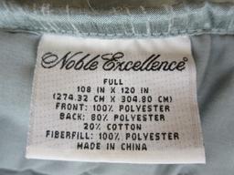 Noble Excellence Bedspread Symphony Pattern Cypress Color w/ Sewn Outline