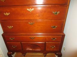 Queen Anne Style Highboy by Harden Repro Furniture Mahogany w/ Pine Drawer