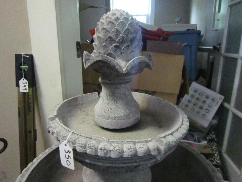 Grey Plastic Garden Water Feature Bead Trim, 2-Tier, Pineapple Top