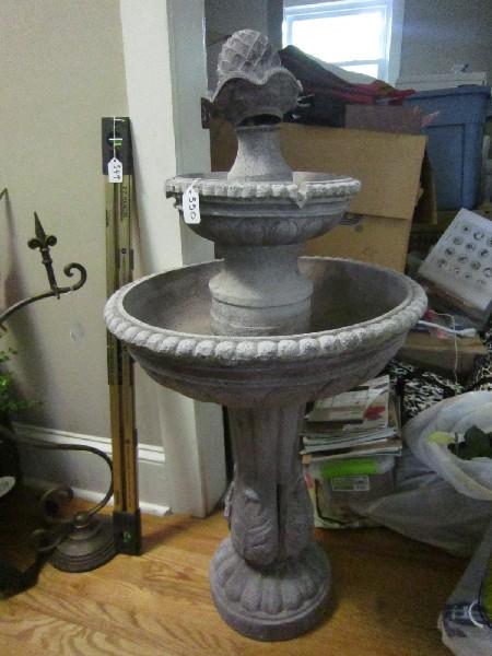 Grey Plastic Garden Water Feature Bead Trim, 2-Tier, Pineapple Top