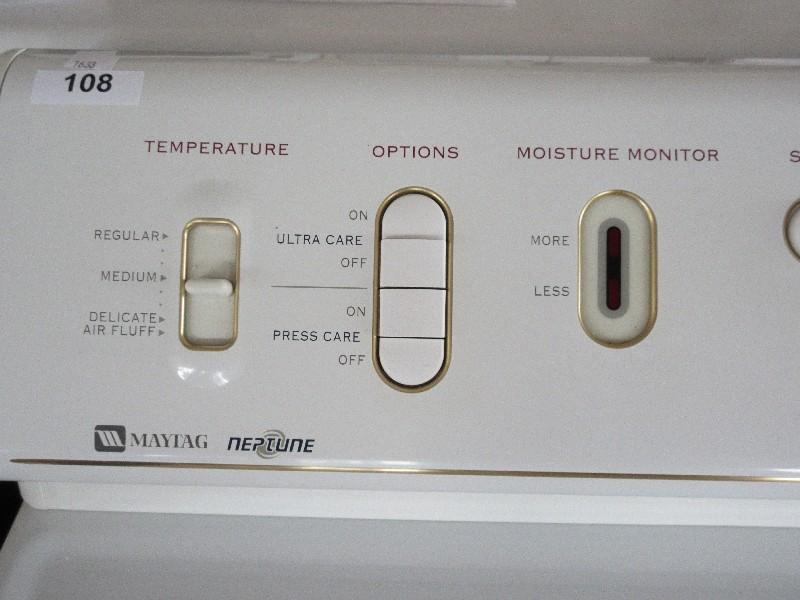 White Maytag Neptune Intelli Dray Ultra Care Clothes Dryer w/ Moisture Monitor