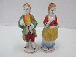 Pair - Porcelain Made in Occupied Japan Victorian Gentleman & Genteel Lady Figurines