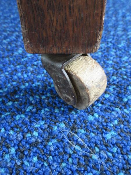 Early Oak 3 Drawer Chest w/ Wooden Pulls, Dovetail Drawers & Escutcheons on Wooden Casters