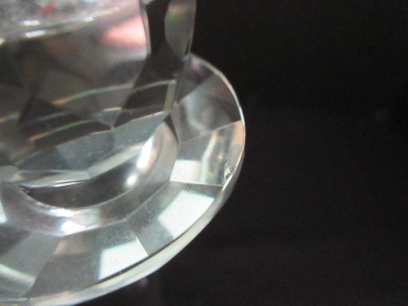 Pair - Contemporary Crystal Stem Candle Sticks on Panel Design Base