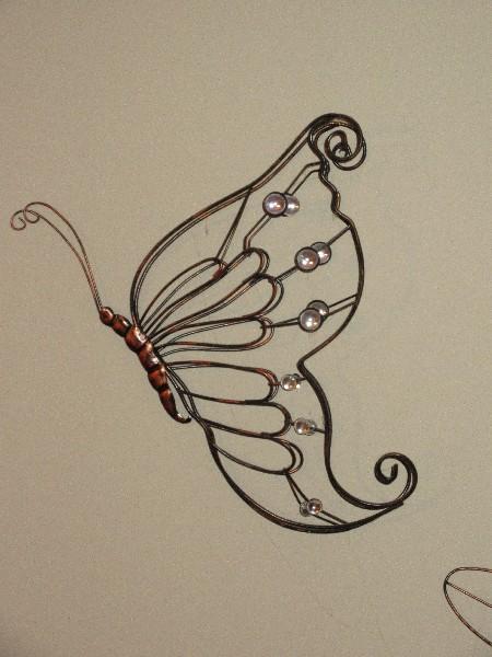 Set - Metal Wall Décor Bejeweled Accents, 2 Butterflies & Dragonfly