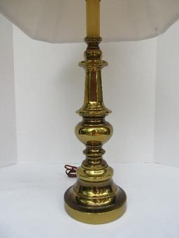 Brass Tone Candle Stick Style Table Lamp