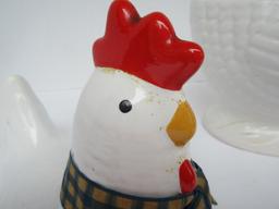 Gallery Originals Ceramic Hen w/ Egg & Bow Cookie Jar