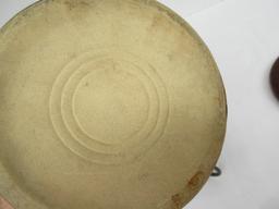 Early Stoneware Pottery Crock Storage Vessel w/ Wire Lock Lid