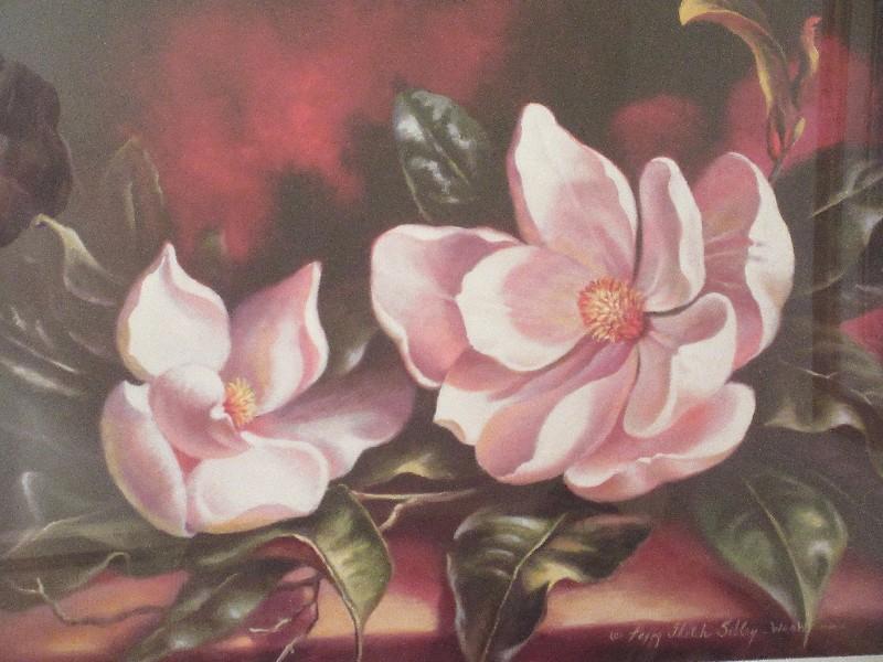 Still Life Titled "Two Magnolias" by Peggy Thatch Sibley Art Print