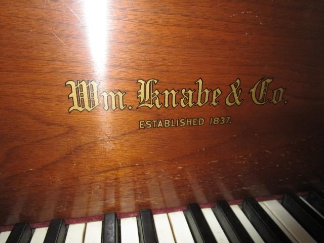 Mahogany Frame Baby Grand Piano Arrow Feet on Casters by Wm. Knade & Co.