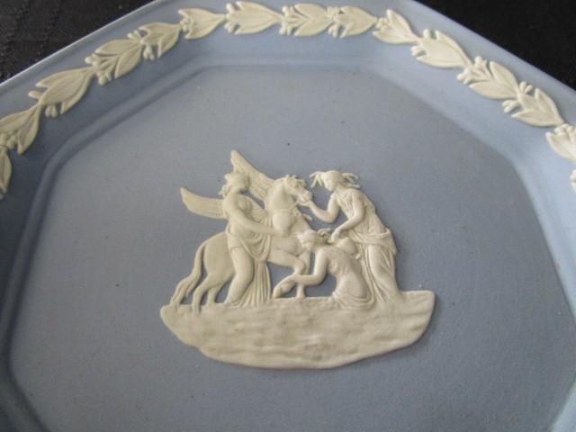 Wedgwood Ceramic China Dish w/ Grape Leaf, Grecian Pegasus Sprigged Relief