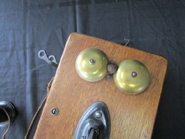 Vintage/Antique The Dean Electric Co. Wall Mounted Telephone in Wooden Case