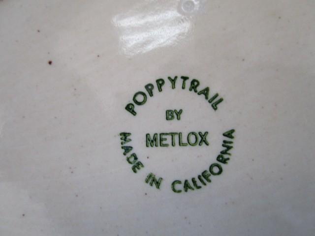 Poppytrail by Metlox Ceramic Homestead Pattern Vintage Pair - Divided Vegetable Dishes