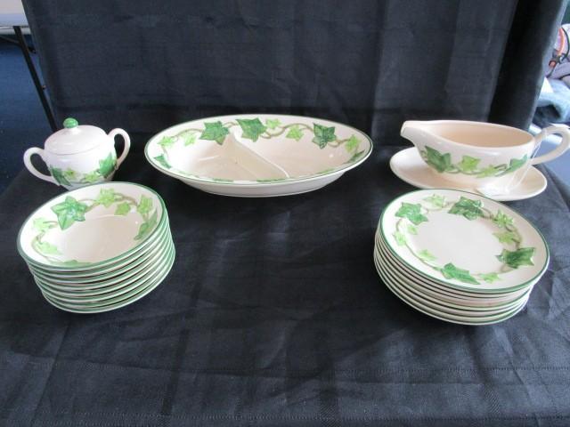 Franciscan Earthenware Lot - Divided Platter Oak Leaf Pattern 12 1/2" L