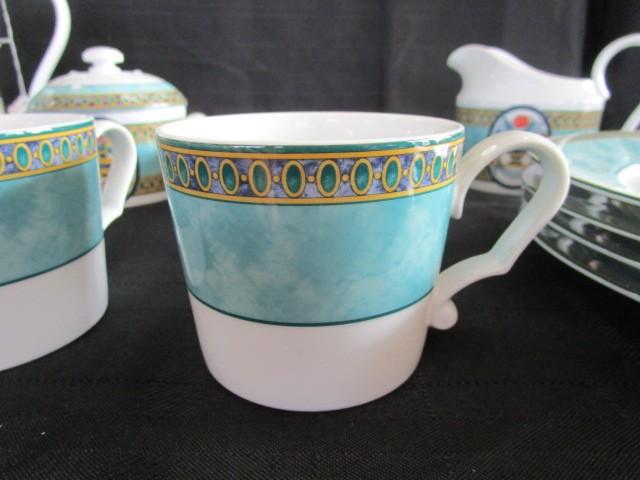 Platzgraff Vivaldi Ceramic Lot - Coffee Pot, Creamer, Sugar, 4 Plates/Saucers