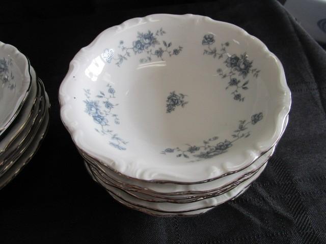 Haviland Blue Floral Silver Trim Pattern Lot