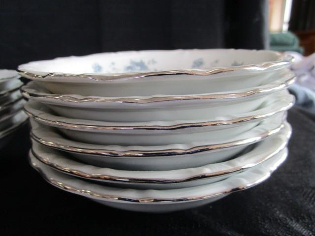 Haviland Blue Floral Silver Trim Pattern Lot