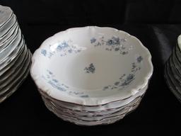 Haviland Blue Floral Silver Trim Pattern Lot