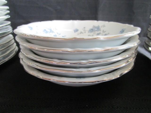 Haviland Blue Floral Silver Trim Pattern Lot