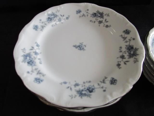 Haviland Blue Floral Silver Trim Pattern Lot