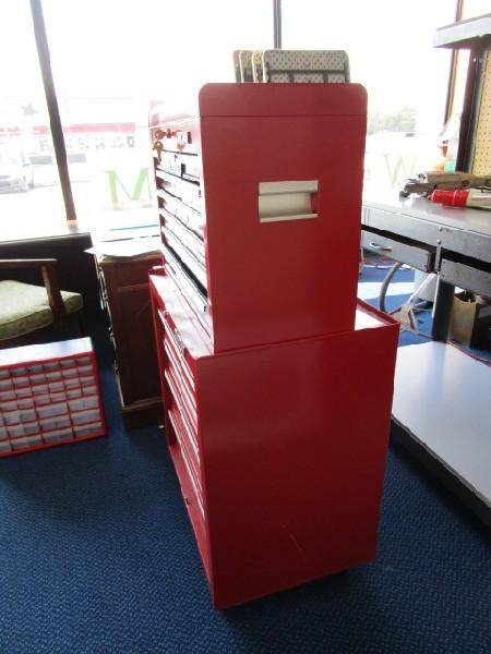 Craftsman Red 2 Part Tool Organizer on Casters w/ Lock/Key