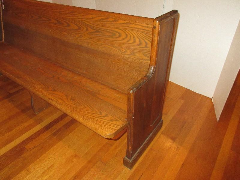 Mixing Wooden Church Pew 77 3/4" L w/ Hymn Book Rack & Communion Cup Holders