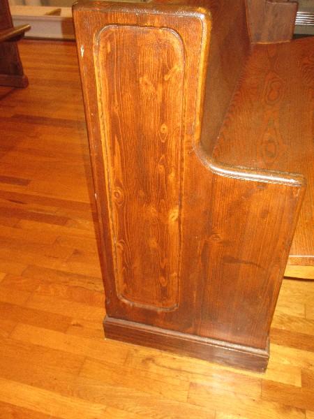 Mixing Wooden Church Pew 77 3/4" L w/ Hymn Book Rack & Communion Cup Holders