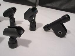 Lot - Microphone Clips & 2 Shure Mic Bags