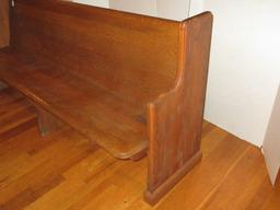 Mixed Wooden Church Pew 77" L w/ Hymn Book Rack & Communion Cup Holder