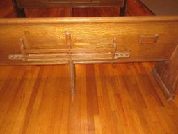 Mixed Wooden Church Pew 77" L w/ Hymn Book Rack & Communion Cup Holder